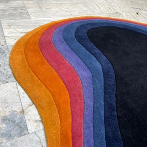 Hand Tufted Wool Rug: Multicolour Irregular Rug (6x9) image 7