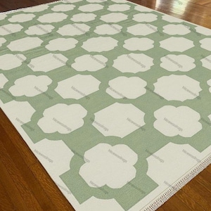 8x10 Beige & Green Oushak rug muted 8x10/9x12/10x14 Hand-knotted Style Oushak Wool Area Rug for Living Room, Dining room.