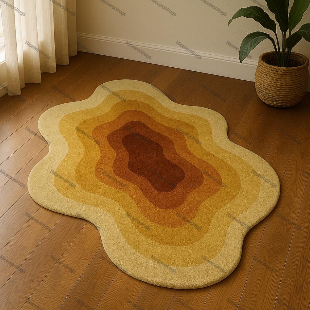 Steppe Grass Tufted Rug, Fluffy Custom Rug, Handmade Tuft Rug, Handmade Gift