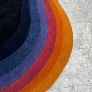 Hand Tufted Wool Rug: Multicolour Irregular Rug (6x9) image 8