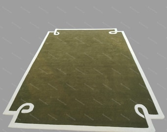 Handmade Wool Tufted Rug: Modern Living Area Design