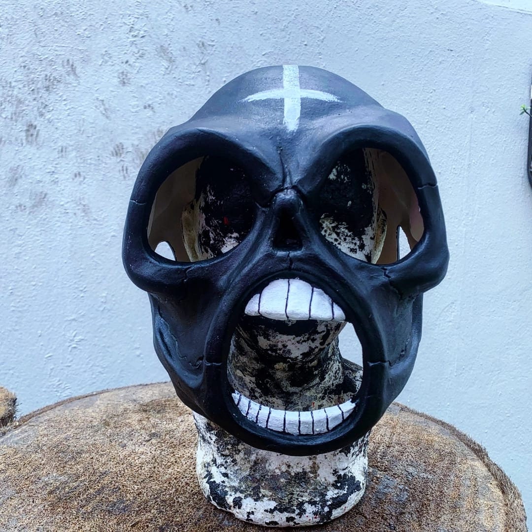 Slipknot Style Iowa Sid Black Skull Mask Rock Metal Halloween Prop