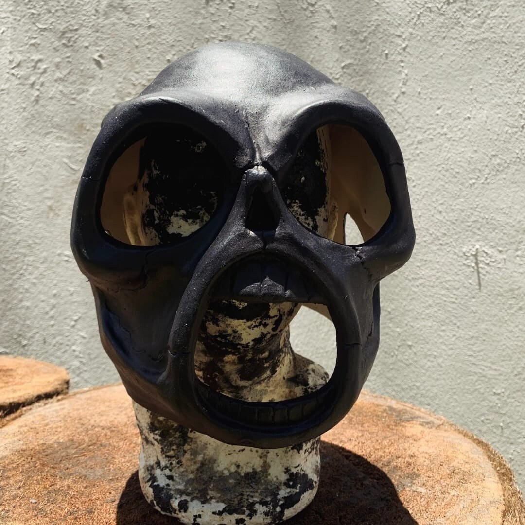 Slipknot Style Iowa Sid ALL Black Skull Mask Rock Metal