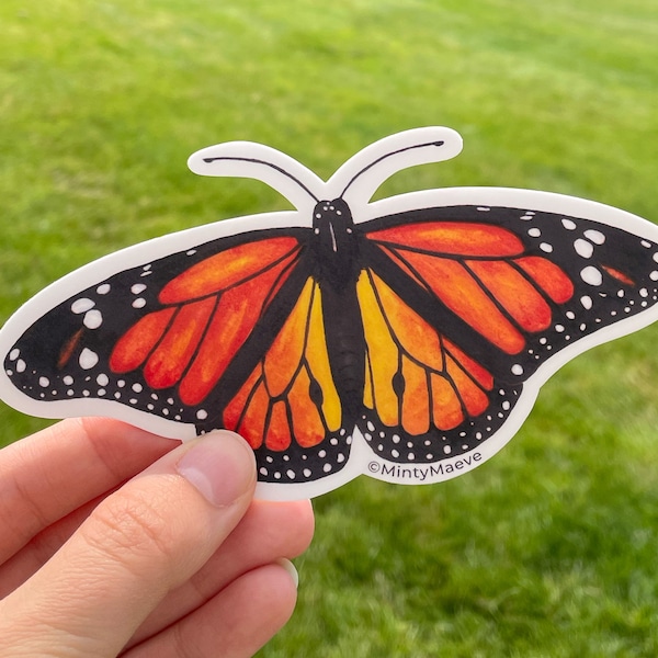 Monarch Butterfly Waterproof Sticker | Laptop Sticker | Planner Sticker | Stickers for Scrapbooking | Butterfly Sticker Pack