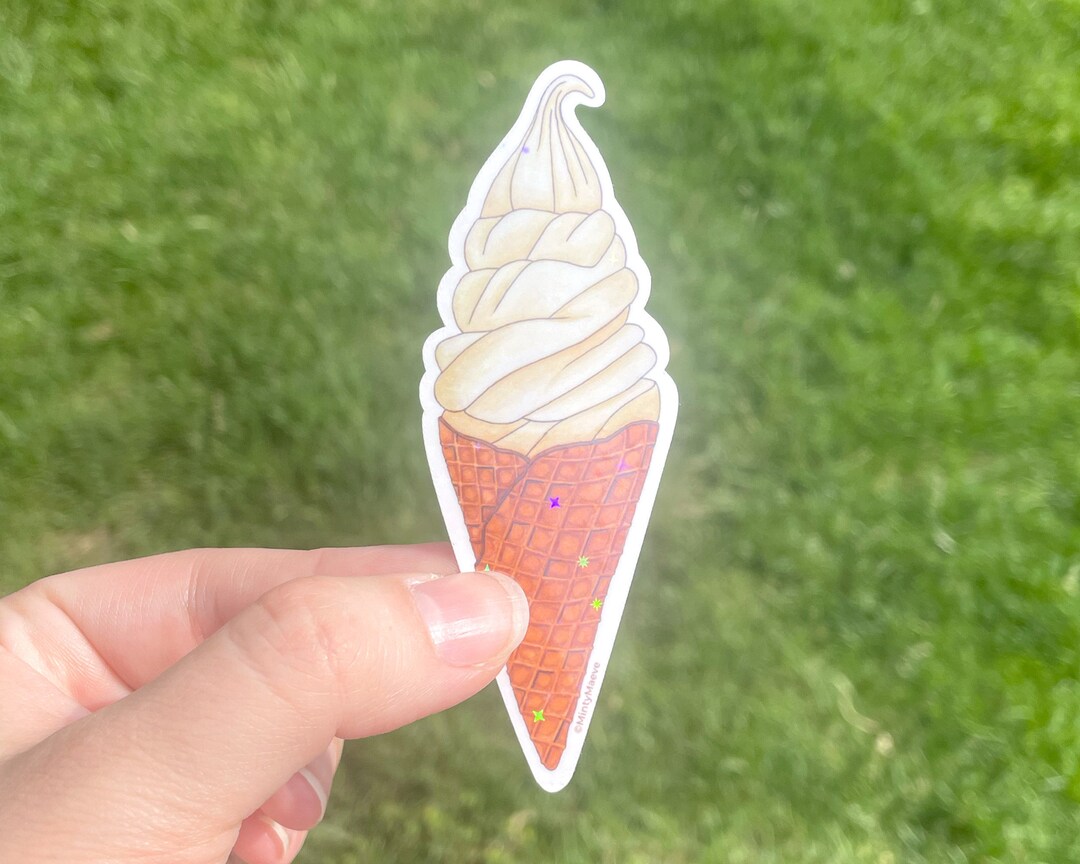 Holographic Ice Cream Cone Sticker Ice Cream Car Decal Ice Cream Cone Decal Laptop Decal