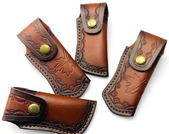Folding Knife Sheath/Knife Sheath Leather Knife Sheath Folding Storage Leather Sheath Outdoor Sheath Leather Swiss Army Knife Case