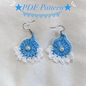 Boho Crochet Earrings PDF Pattern, crochet jewelry, easy crochet, earrings pattern, handmade gift, how to, download, beginner crochet