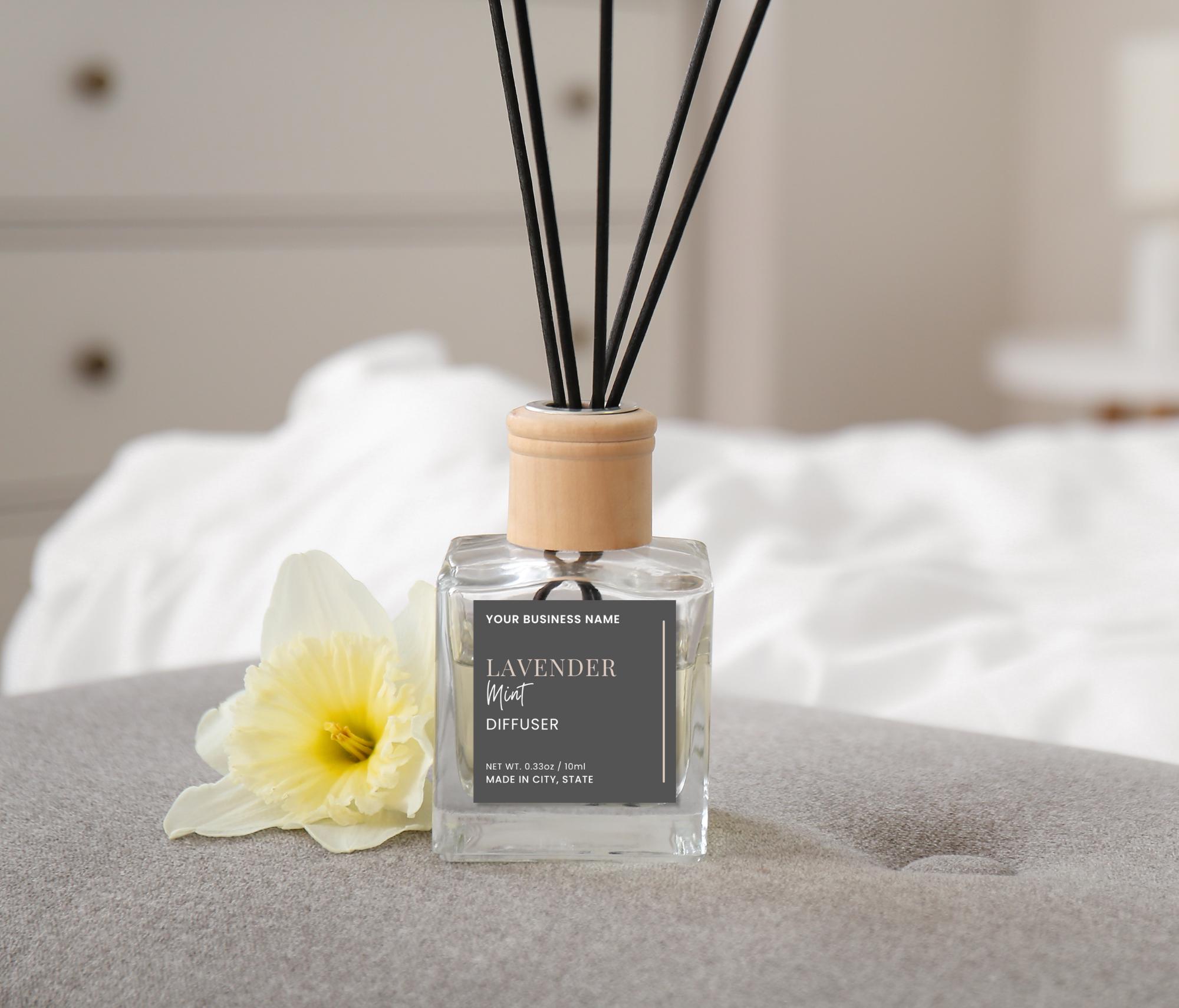 Car Diffuser Label Template, Printable Oil Fragrance Bottle Label ...