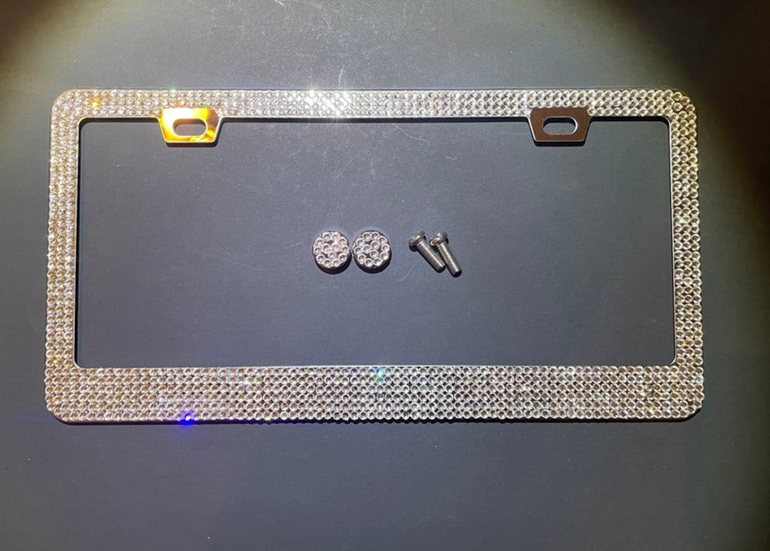 1 Swarovski White Diamond Crystal Encrusted License Plate Etsy