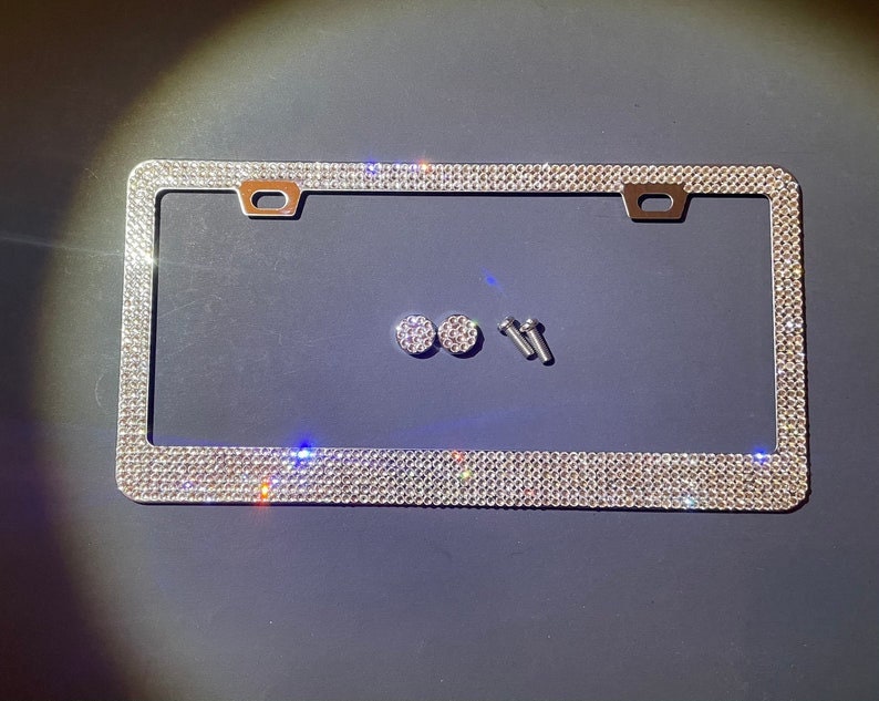1 Swarovski White Diamond Crystal Encrusted License Plate Etsy