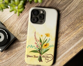 Personalised tough galaxy phone and iphone case with your text for best mother day gift. Custom mother day gift for best mother in law ever.