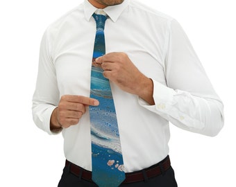 Necktie with unique abstract art for cute grandpa. Unique Valentine day gift for best friend. Unique birthday gift for cute coworker.