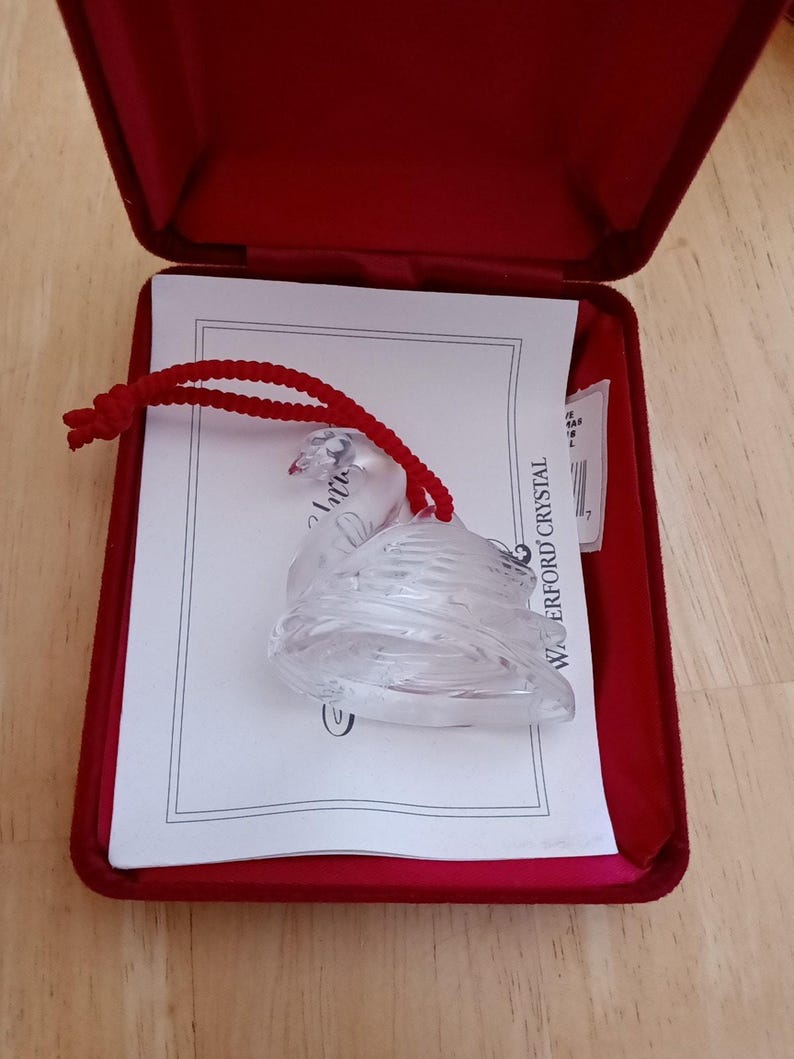 Waterford Crystal CIB 2001 12 Days of Christmas Ornament SEVEN SWANS A ...