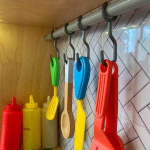 Ikea Duktig Play Kitchen Hooks in Silver | 3D Printed