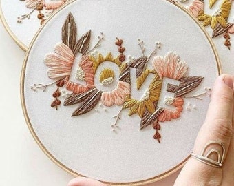 Love Embroidery kit,Birthday gift,Couple gift,Anniversary gift,Gift for her,Wall hanging,Wall decor,Embroidery design,Personalized gift,hoop