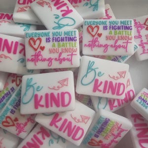 2 pc - Double-Sided Be Kind Focal Bead - DIY - Craft Supplies