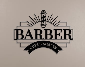 BARBER SHOP Metall-Dekor-Zeichen, Kostüm-Wand-Dekor, Barber Shop-Dekor, Luxus-Business-Dekor, Friseursalon-Dekoration, Geschäftsschild