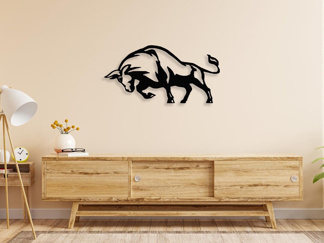 BULL WALL DECOR Animal Art, Metal Wall Art, Gym Decor, Interior Decor