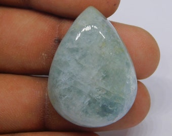 Gorgeous 100% Natural Aquamarine Cabochon, Aquamarine Loose Stone Green Opaque for jewelry Making [73 ct 40X29 mm)