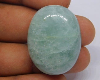 Gorgeous 100% Natural Aquamarine Cabochon, Aquamarine Loose Stone Green Opaque for jewelry Making [63 ct 32X25 mm)