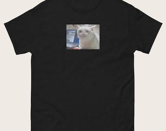 Huilende kat shirt, huilende kat meme T-shirt, trieste kat grafisch T-shirt, grappige kat meme shirt, kattenliefhebber cadeau, uniseks meme shirt