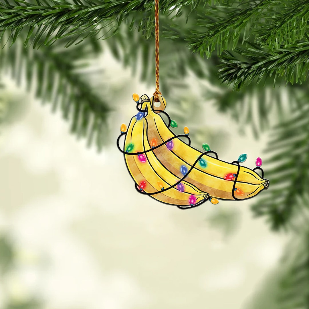 Banana Christmas Lights Ornament Christmas Tree Decor Banana Etsy
