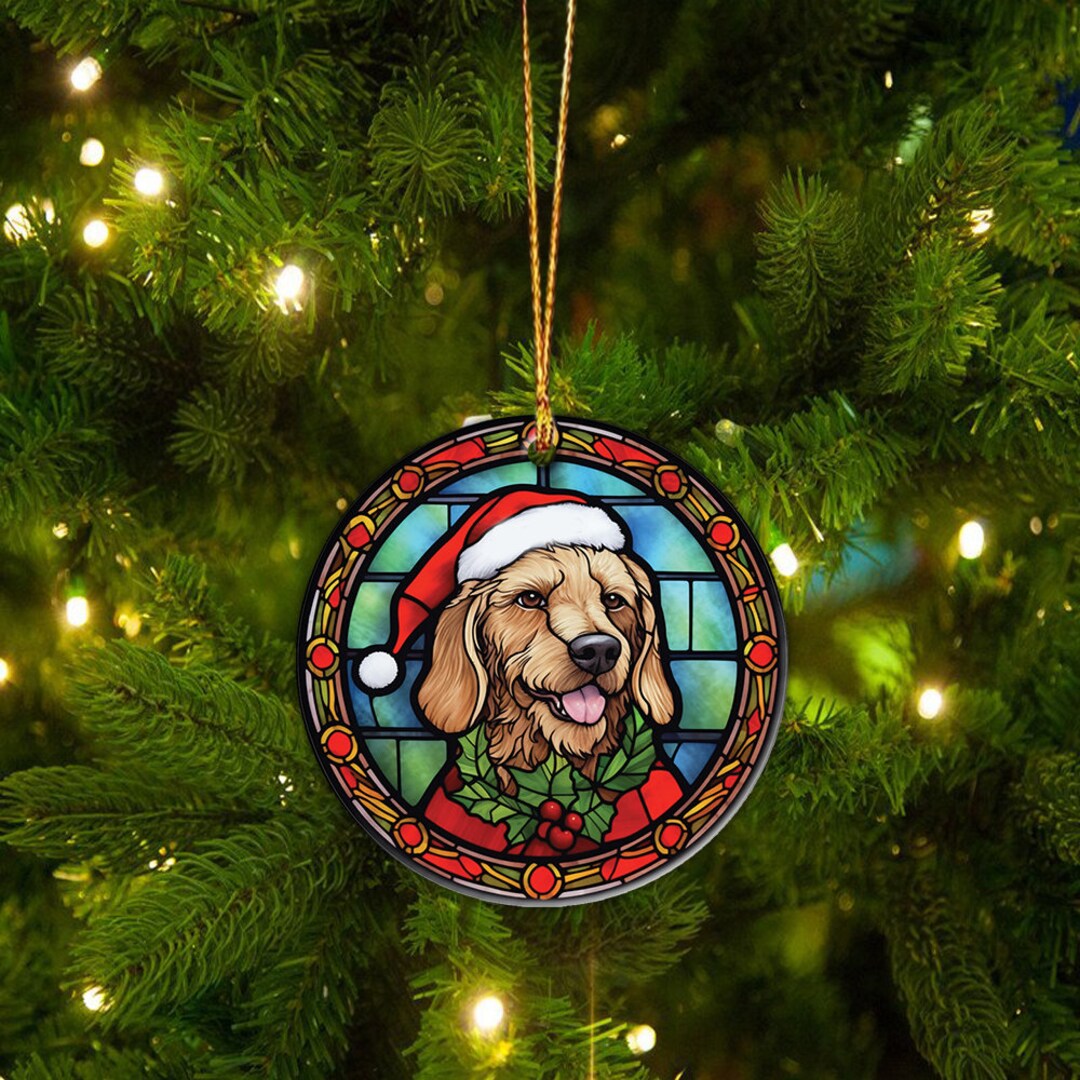 Custom Coolie Dog Wearing a Santa Hat Ornament Christmas Etsy