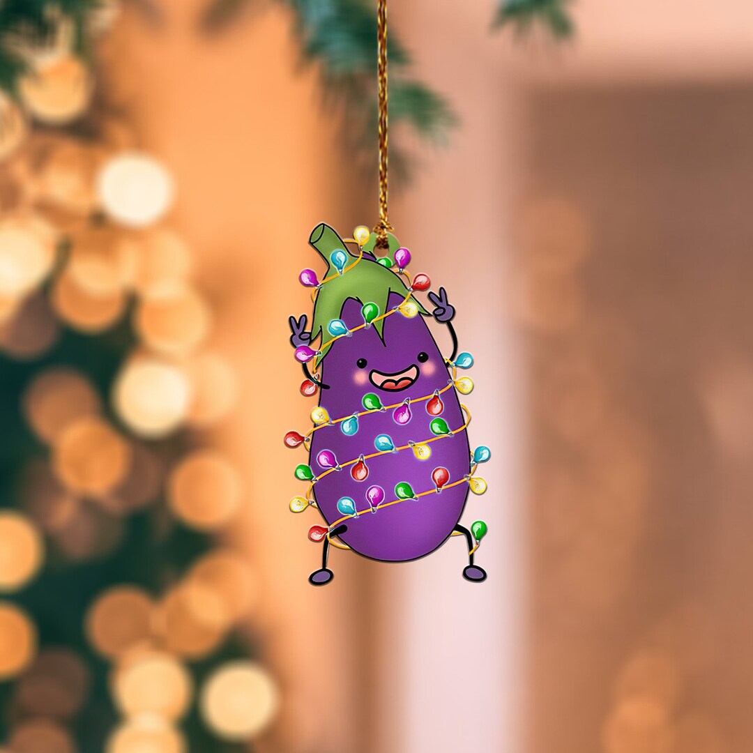 Eggplant Christmas Lights Ornament Christmas Tree Etsy