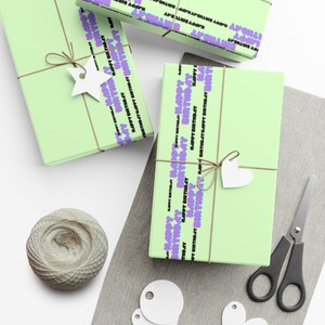 Happy Birthday Gift Wrap Papers, Text, Minimalist Wrapping Paper, Fun, Simple, Present, Gifts, Birthday