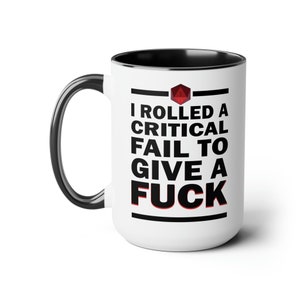 Funny Dungeons and Dragons Mug | Crit Fail, Natural 1 Saving Throw