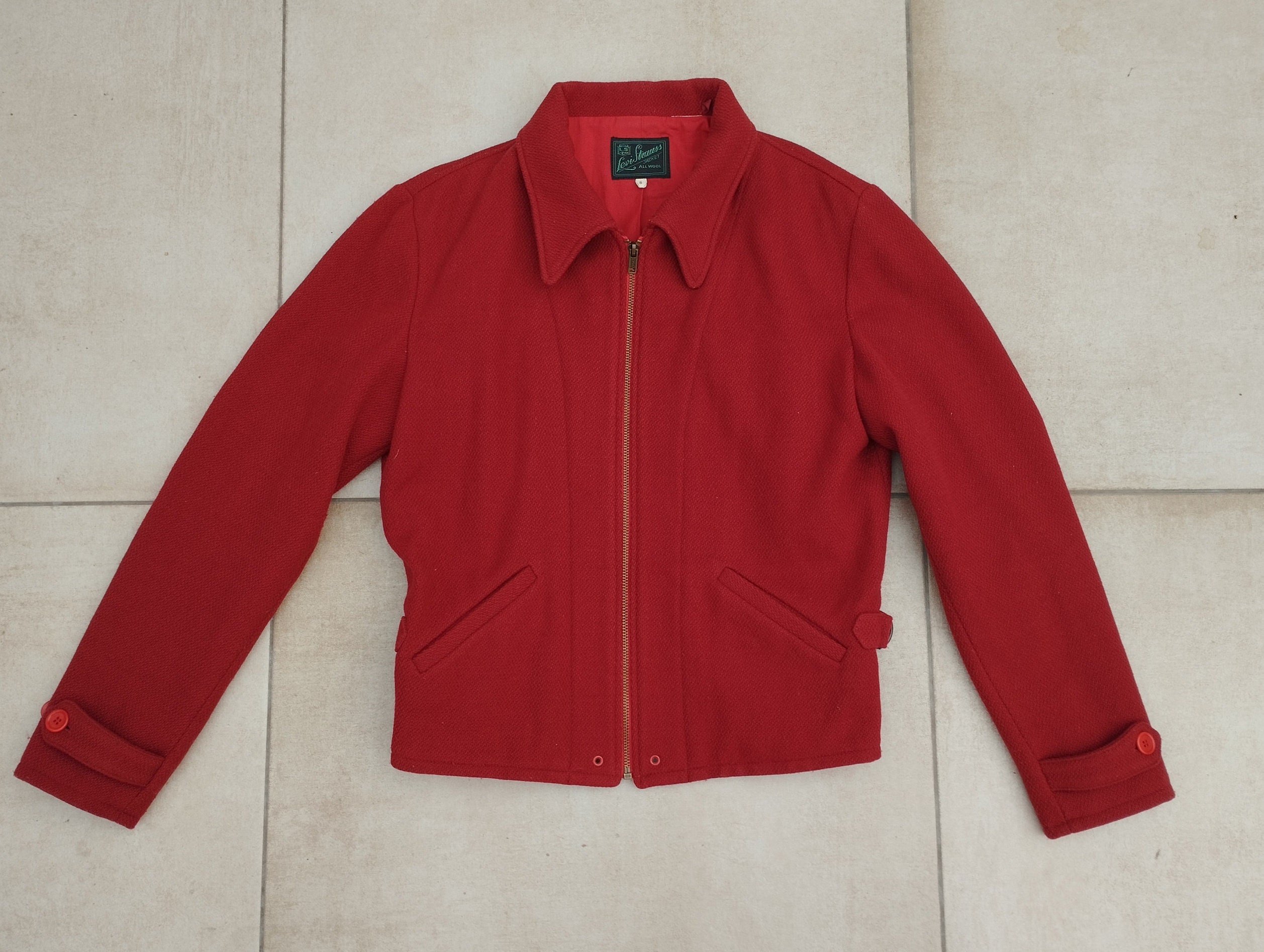 Levi's Vintage Clothing 1930s Menlo Wool Jacket Red Sz S 
