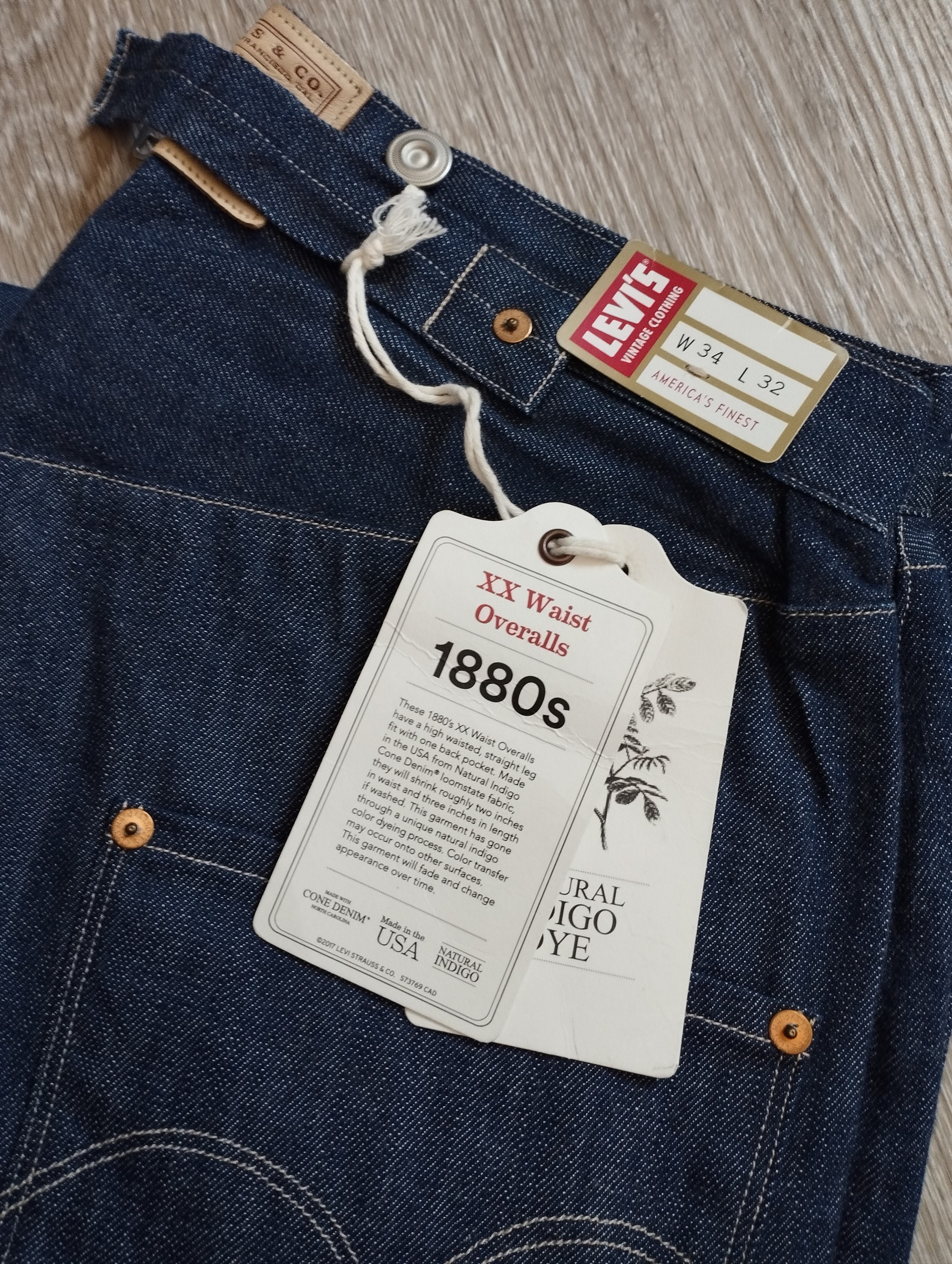 denimmofos Levi's Vintage Clothing 1880s Waist Overalls W34 L32 - Lvc Made in USA Big E Deadstock - Like 1873