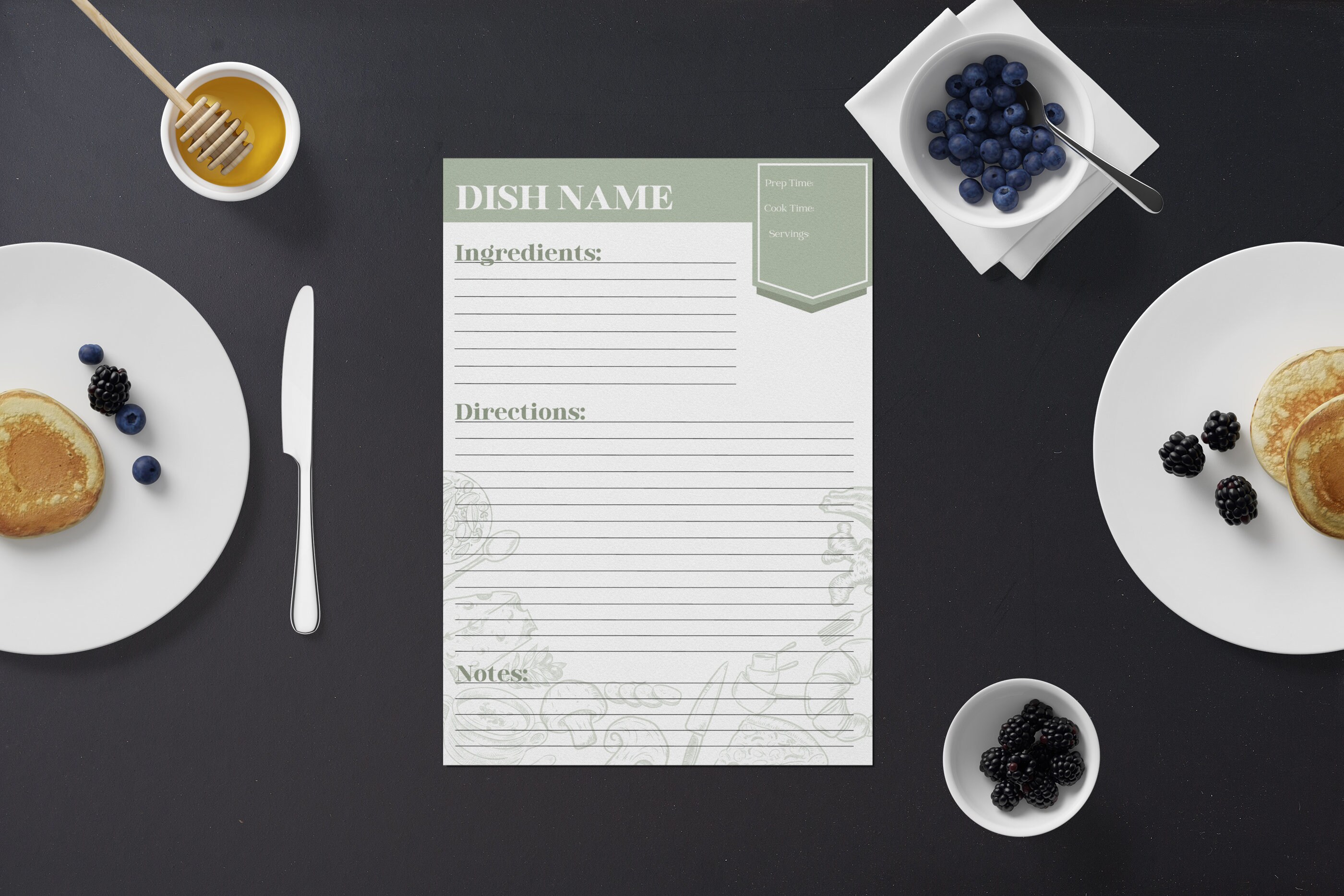 Recipie Template Printable Editable Size A4 Goodnotes Etsy