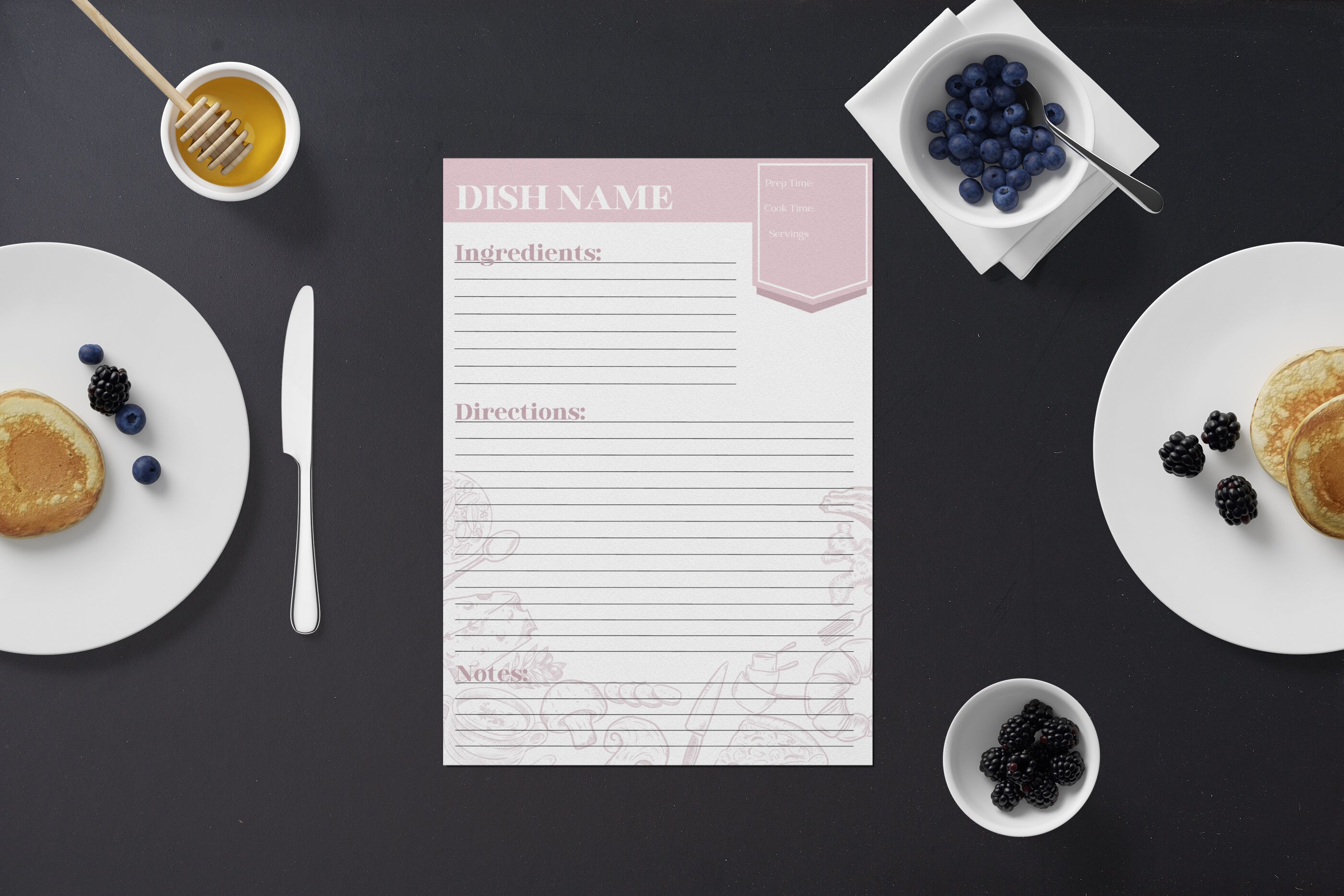 Recipie Template Printable Editable Size A4 Goodnotes Etsy