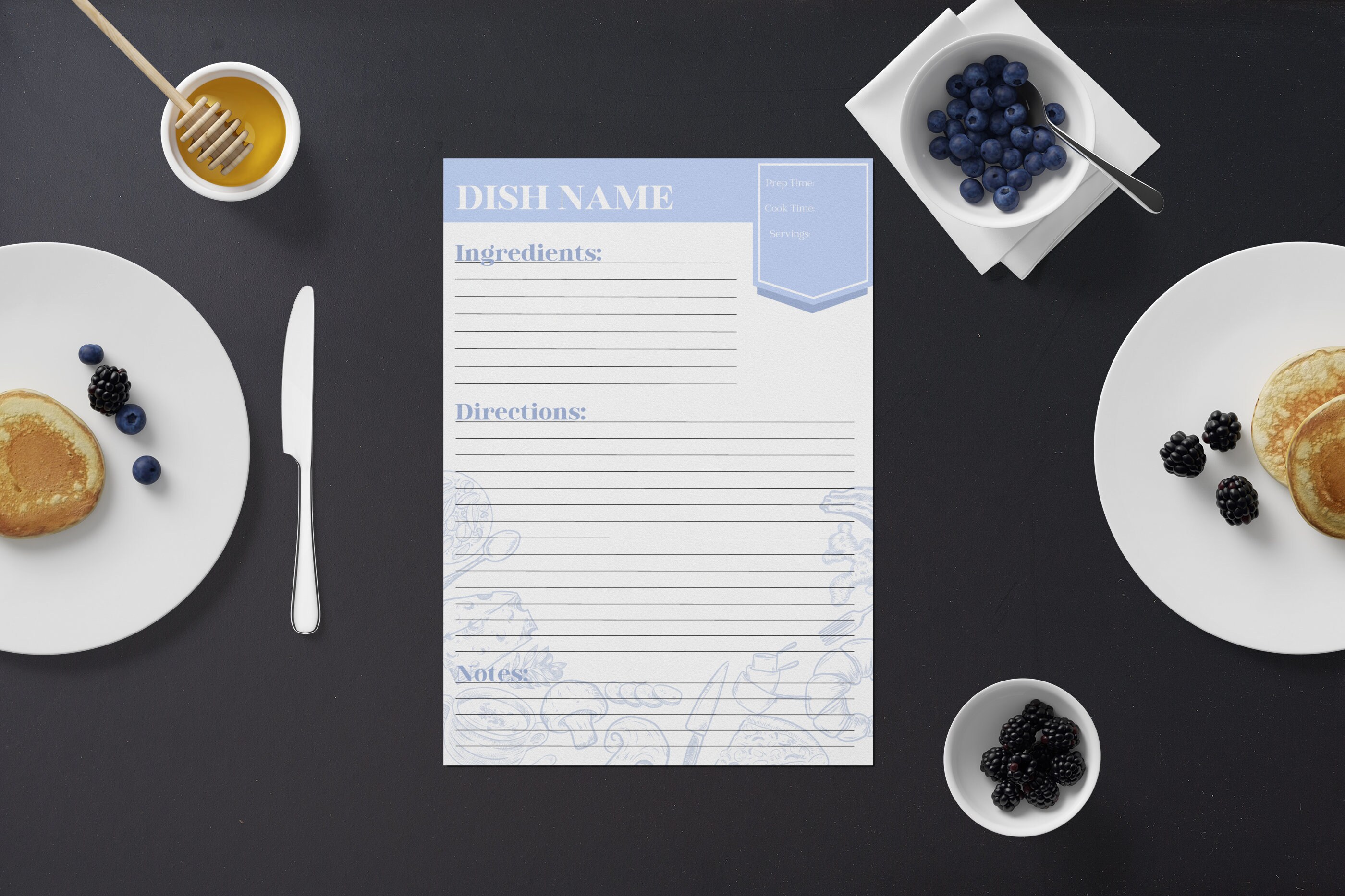 Recipie Template Printable Editable Size A4 Goodnotes Etsy