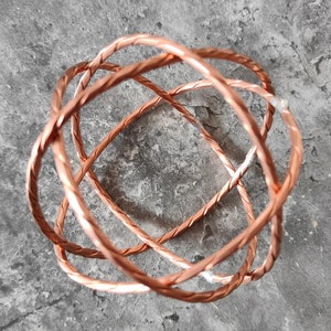 Tensor Ring Field Generator 4.6in,Choose any Cubit,Genesa Crystal,10 Gauge Rolled,for Energetic Well-Being,EMF Protection and Energy Healing