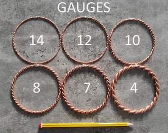 6x Different Tensor Ring Cubit Set 4-14 Gauge for Energetic Well-Being and Aura Strength and Energy Healing as Bracelet and Pendant