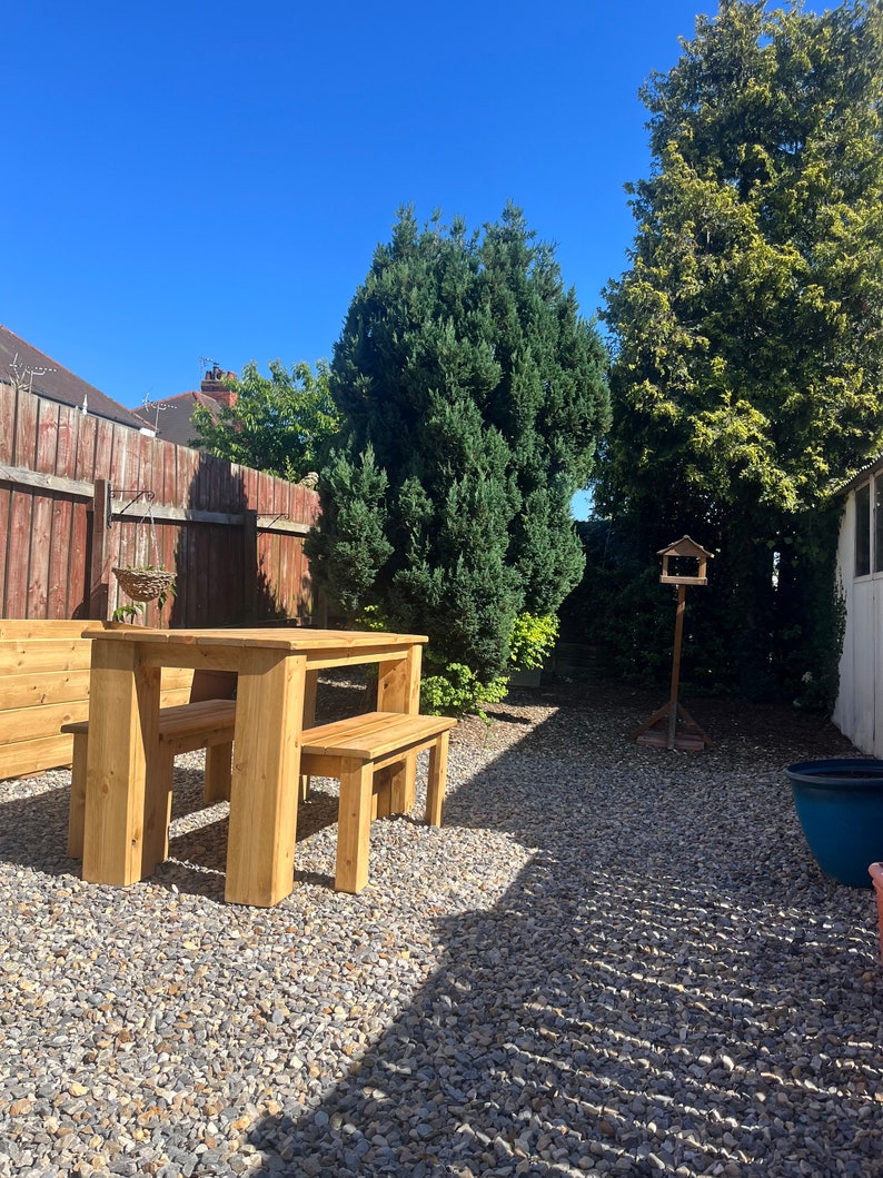 Rustic Chunky Garden Set Bespoke Garden Bench and Table Etsy UK