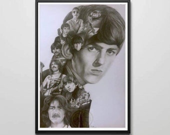 George Harrison heads poster print