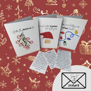 微生物学マルチパック: 科学/生物学をテーマにした面白いクリスマスカード 3 枚