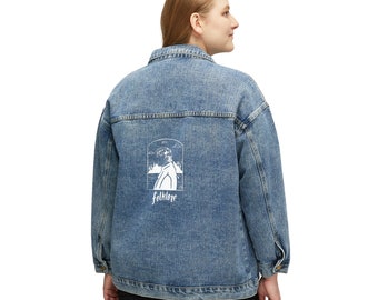 T.S Folklore album : Women's Oversized Denim Jacket-Wrap Yourself in Style and Swiftie Spirit with This Iconic Piece