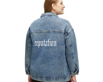 T.S. Reputation : Women's Oversized Denim Jacket-Wrap Yourself in Style and Swiftie Spirit with This Iconic Piece