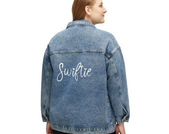 Swiftie Stylish: Women's Oversized Denim Jacket-Wrap Yourself in Style and Swiftie Spirit with This Iconic Piece