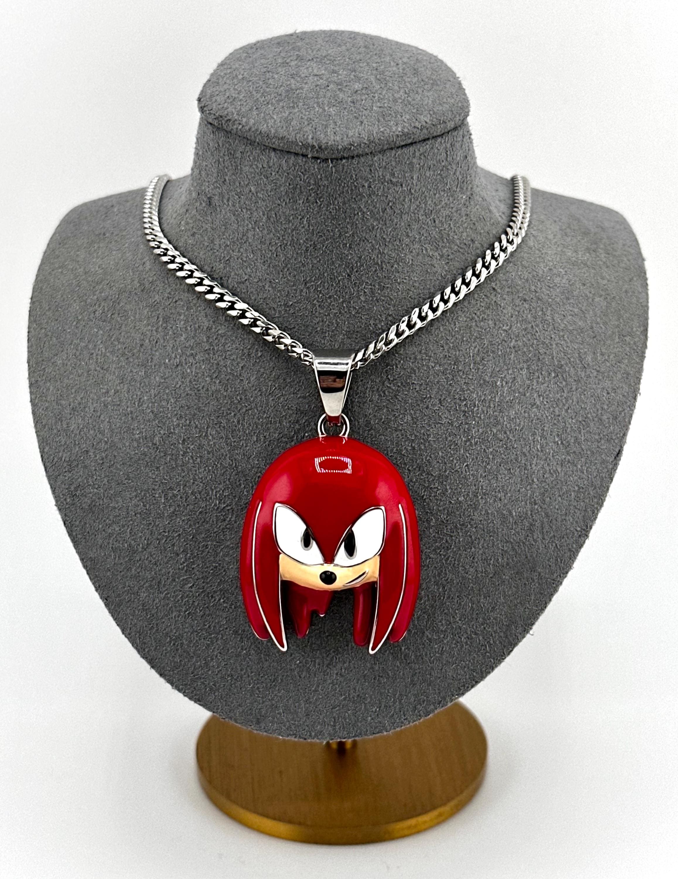 Stainless Steel 3D Sonic's Character Knuckles Necklace - Etsy