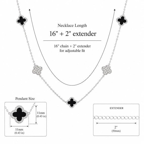 925 Sterling Silver Mother of Pearl Clover Necklace, Four Leaf