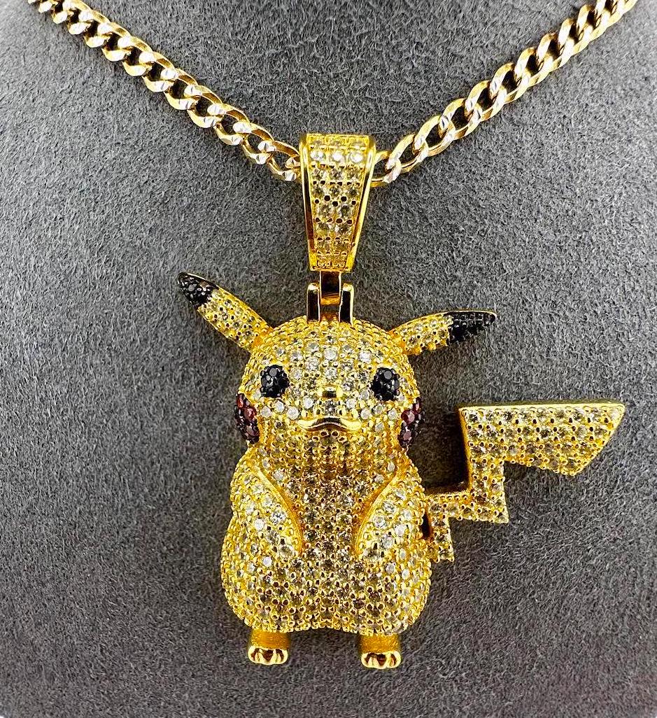 Pokémon Pikachu Enamel Charm Necklace - 16" Silver Plated Chain, Great Gift 5 thumbnail image