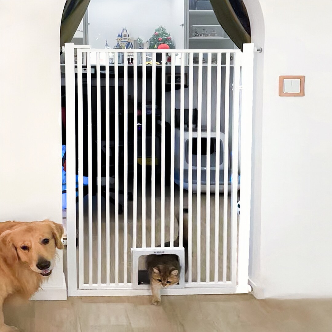 Custom Pet Safety Gates Baby Gates With Cat Door Stair Etsy