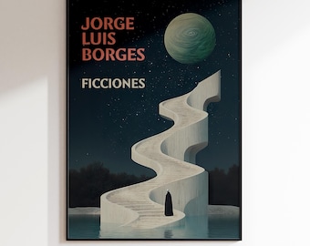 Jorge Luis Borges „Ficciones” druk okładki książki (do pobrania cyfrowego)
