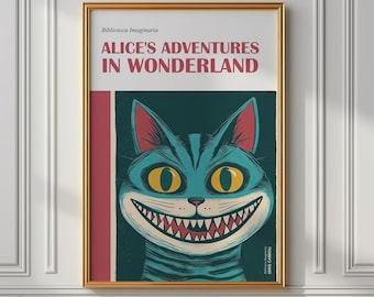 Cheshire Cat Art Print: Alice in Wonderland Book Cover (Digital Download