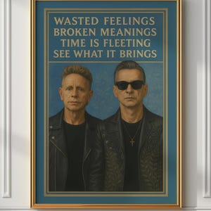 Depeche Mode Art Print – Martin Gore & Dave Gahan Portrait with Lyrics | Ghosts Again | Music Wall Art | Music Poster for Depeche Mode Fans